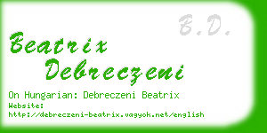 beatrix debreczeni business card